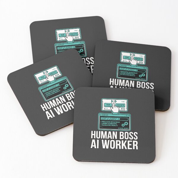 Item preview, Human Boss AI Worker Funny Programmer Gift Artificial Intelligence Design designed and sold by Ixnor.