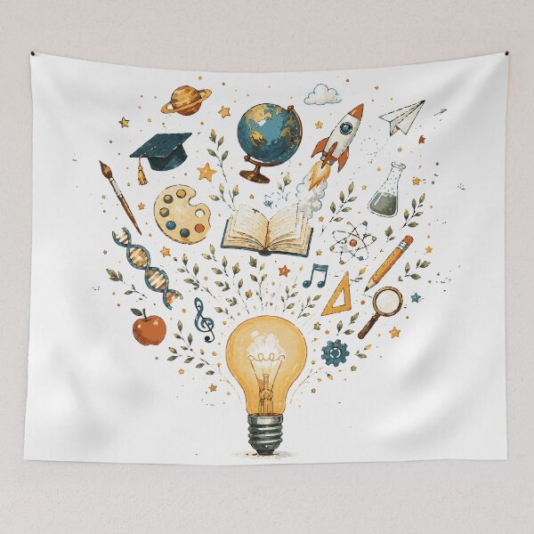 Item preview, Light Bulb of Ideas T-Shirt & Sticker | Inspirational Learning & Creativity Illustration designed and sold by Sunday.Supply.