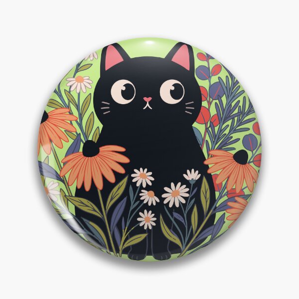 Item preview, Botanical Green Witch Cat in Secret Garden designed and sold by chriswo-design.
