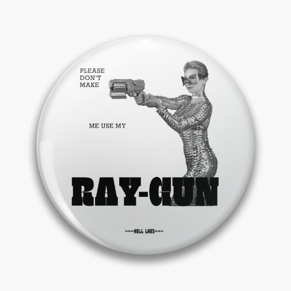Item preview, Please Don't Make Me Use My Ray Gun | Y2K Streetwear Graphic | Cyberpunk Sci-Fi Grunge T-Shirt, Sticker & Poster designed and sold by rileyhells.