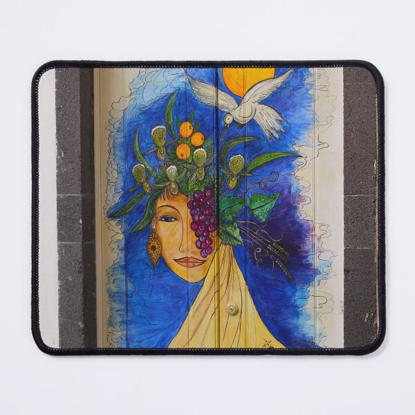 Item preview, Antique door with beautiful floral and female goddess door colorful fine art photograph wall art designed and sold by Jéanpaul  Ferro.