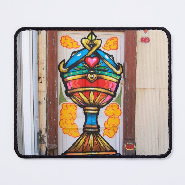 Item preview, Antique mural on door chalice with heart colorful fine art photograph wall art designed and sold by Jéanpaul Ferro.