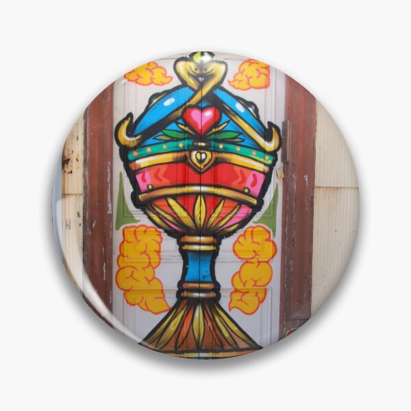 Item preview, Antique mural on door chalice with heart colorful fine art photograph wall art  designed and sold by Jéanpaul  Ferro.