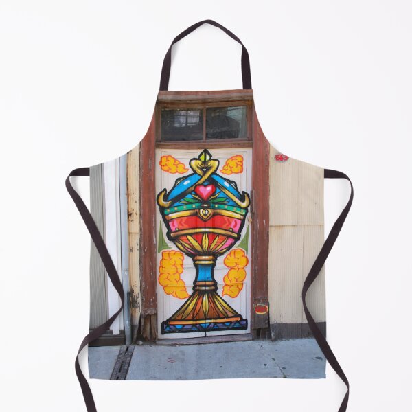 Item preview, Antique mural on door chalice with heart colorful fine art photograph wall art designed and sold by Jéanpaul Ferro.