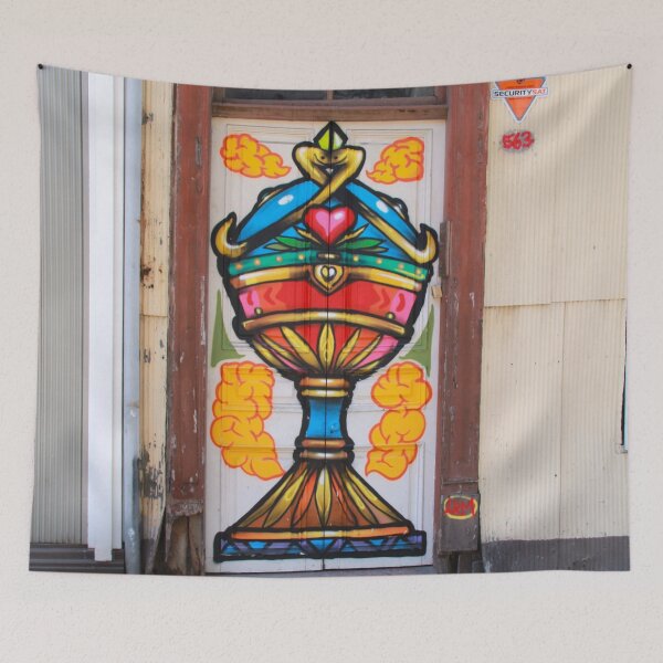 Item preview, Antique mural on door chalice with heart colorful fine art photograph wall art  designed and sold by Jéanpaul  Ferro.