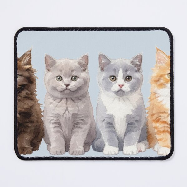 Item preview, Four Adorable Watercolor Kittens - Cute Cat Lineup Illustration designed and sold by BLUESKY11a.