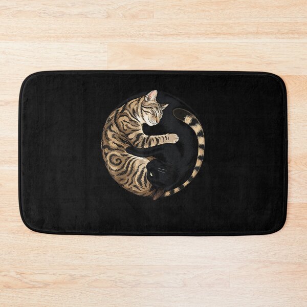 Item preview, Yin Yang Black Cat and Tabby Cat Cute Sleeping Cats designed and sold by ViniBall.