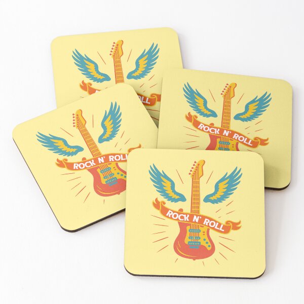 Item preview, Rock N Roll Guitar - Vintage Rock Wings Retro Music designed and sold by creativerooney.
