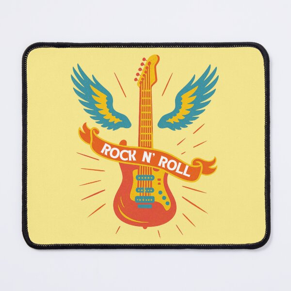 Item preview, Rock N Roll Guitar - Vintage Rock Wings Retro Music designed and sold by creativerooney.