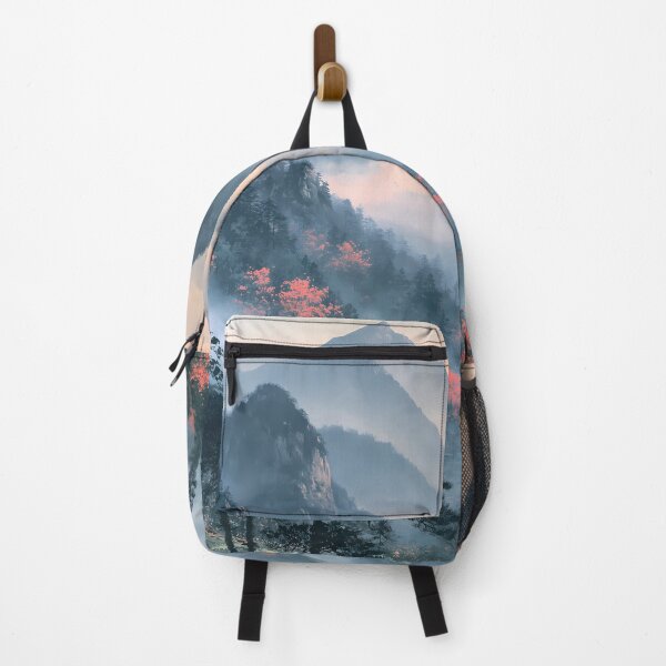 Item preview, Ink Wash Mountains Cherry Blossom Japanese Art designed and sold by FrostyFrisby.