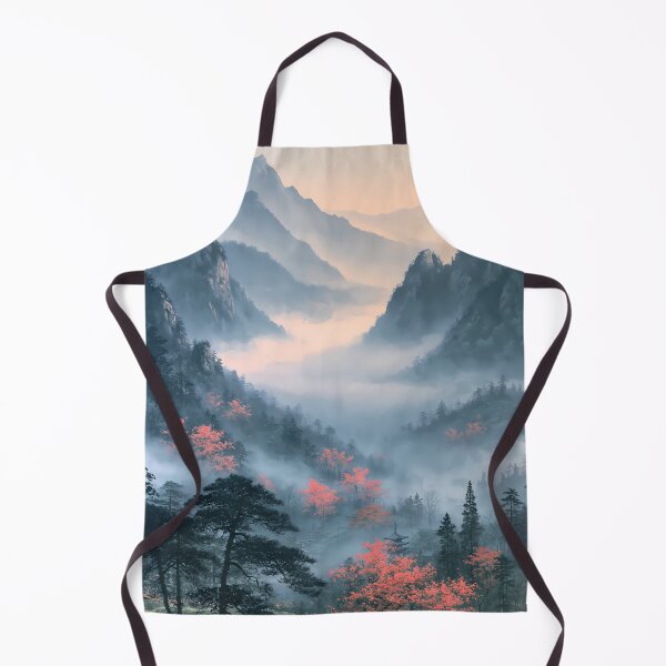 Item preview, Ink Wash Mountains Cherry Blossom Japanese Art designed and sold by FrostyFrisby.
