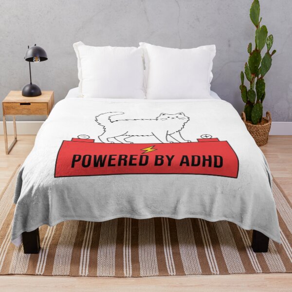 Item preview, Powered By ADHD Cat Pink – Adorable Neurodivergent Cat designed and sold by Charonde.
