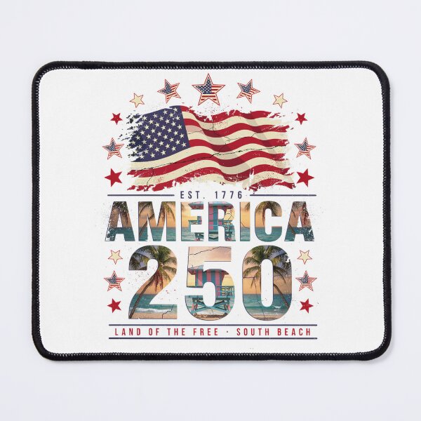 Item preview, America 250 Miami Semiquincentennial Vintage USA Beach Flag v3 designed and sold by DarylWelsh2024.