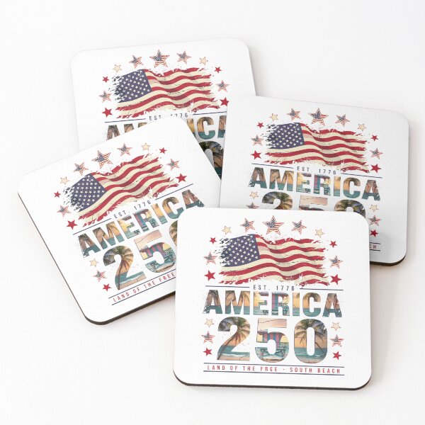 Item preview, America 250 Miami Semiquincentennial Vintage USA Beach Flag v3 designed and sold by DarylWelsh2024.