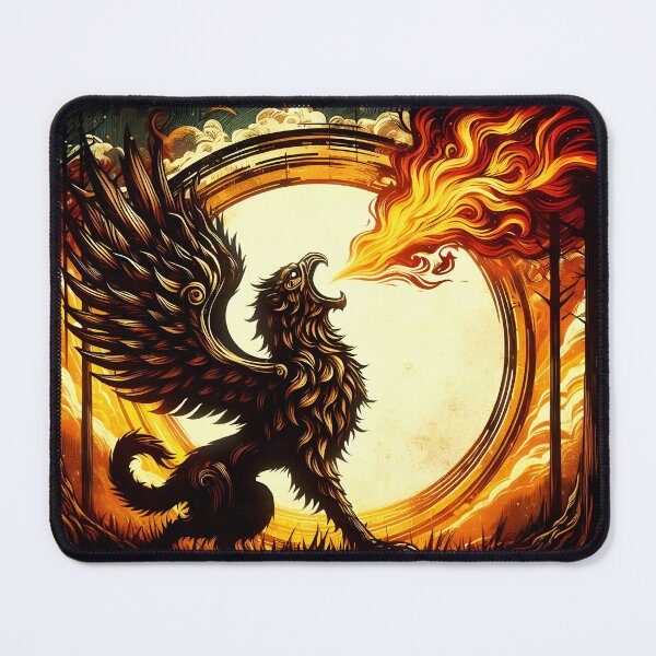 Item preview, Rust Griffon Breathing Fire, Ai Generated Art designed and sold by ACC .