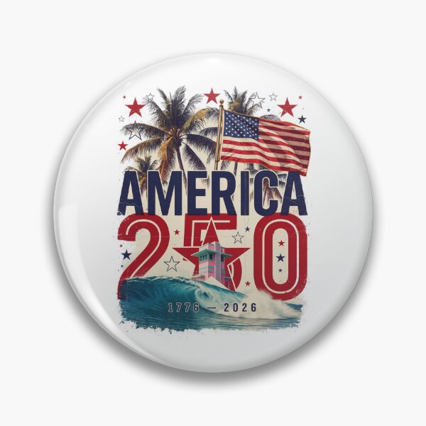 Item preview, America 250 Miami Semiquincentennial Vintage USA Beach Flag v4 designed and sold by DarylWelsh2024.