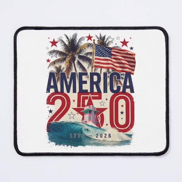 Item preview, America 250 Miami Semiquincentennial Vintage USA Beach Flag v4 designed and sold by DarylWelsh2024.