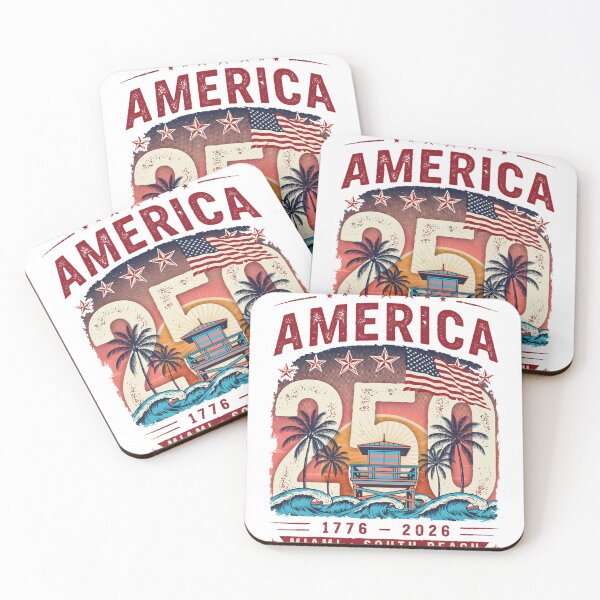 Item preview, America 250 Miami Semiquincentennial Vintage USA Beach Flag v5 designed and sold by DarylWelsh2024.