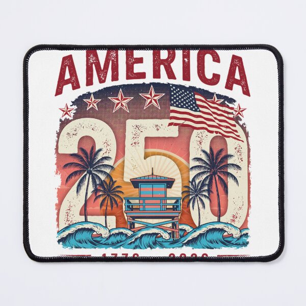 Item preview, America 250 Miami Semiquincentennial Vintage USA Beach Flag v5 designed and sold by DarylWelsh2024.