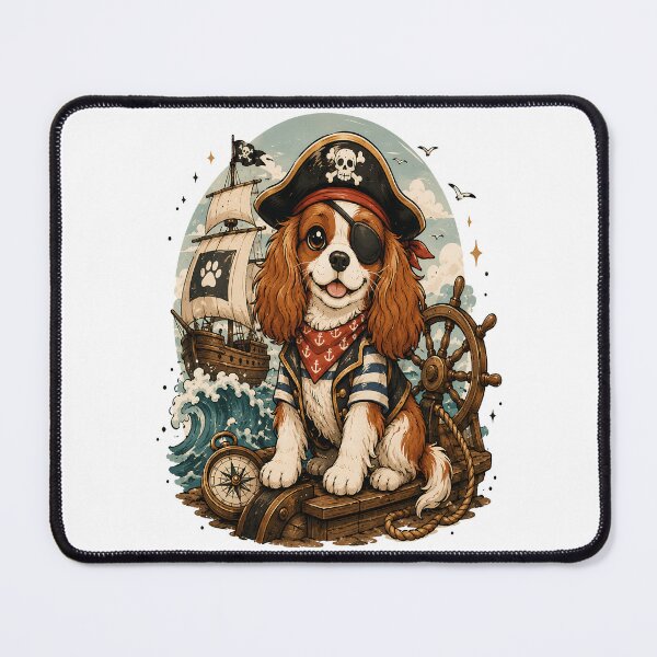 Item preview, Captain of Cuteness | Cute Cavalier King Charles Pirate Cartoon | Funny Dog Lover Gift designed and sold by Moh-nd-Eg.