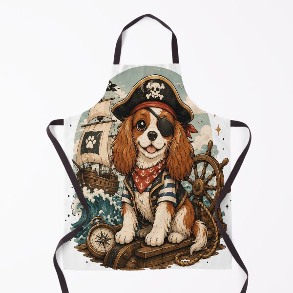 Item preview, Captain of Cuteness | Cute Cavalier King Charles Pirate Cartoon | Funny Dog Lover Gift designed and sold by Moh-nd-Eg.