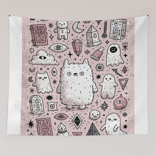 Item preview, Whimsical Creepy Cute Spooky Doodle Art designed and sold by Romgora.