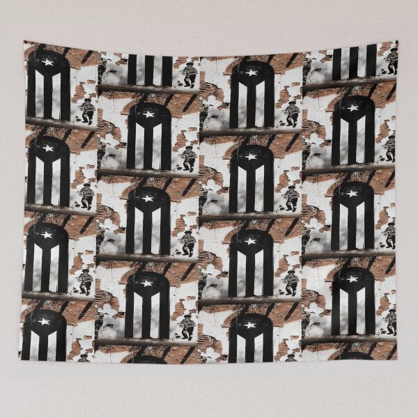 Item preview, Puerto Rico Flag Resistance Boricua Pride B/W designed and sold by erozzz.