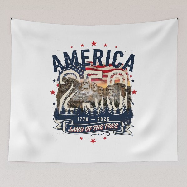Item preview, America 250 Mount Rushmore South Dakota Semiquincentennial 1776 - 2026 Vintage Flag v2 designed and sold by DarylWelsh2024.