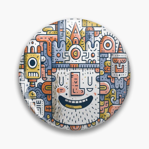 Item preview, Whimsical Doodle Robot Man Complex Illustration designed and sold by Romgora.