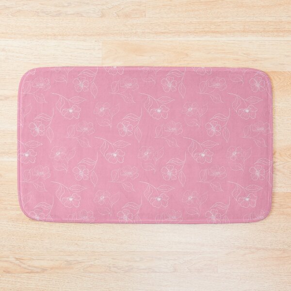 Item preview, Hand Drawn White Outlined Flowers and Leaves on Blush Pink  designed and sold by Karima Deiss.