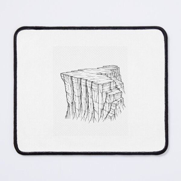 Item preview, Edge of the World (Jebel Fihrayn) | Riyadh Saudi Arabia | Black and White Vector designed and sold by DesertInkArt.