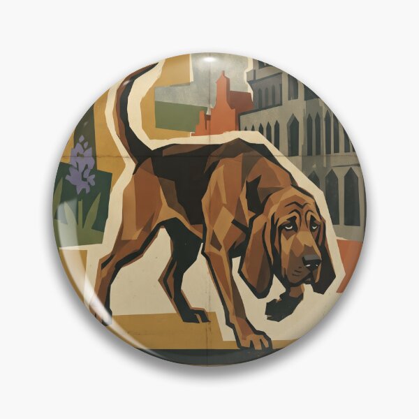 Item preview, BELGIUM Vintage Travel Illustration - Angular Canine Tracking in an Urban Park designed and sold by ZUMERI.