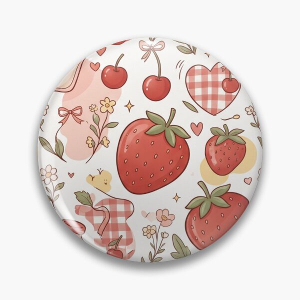 Item preview, Strawberry Milk Picnic | Cute Retro Seamless Pattern | Cozy Strawberry Aesthetic designed and sold by AP Digi Store.