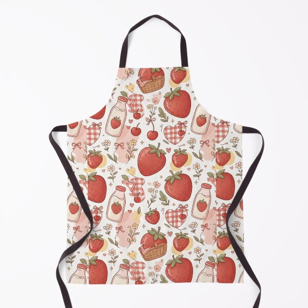 Item preview, Strawberry Milk Picnic | Cute Retro Seamless Pattern | Cozy Strawberry Aesthetic designed and sold by AP Digi Store.