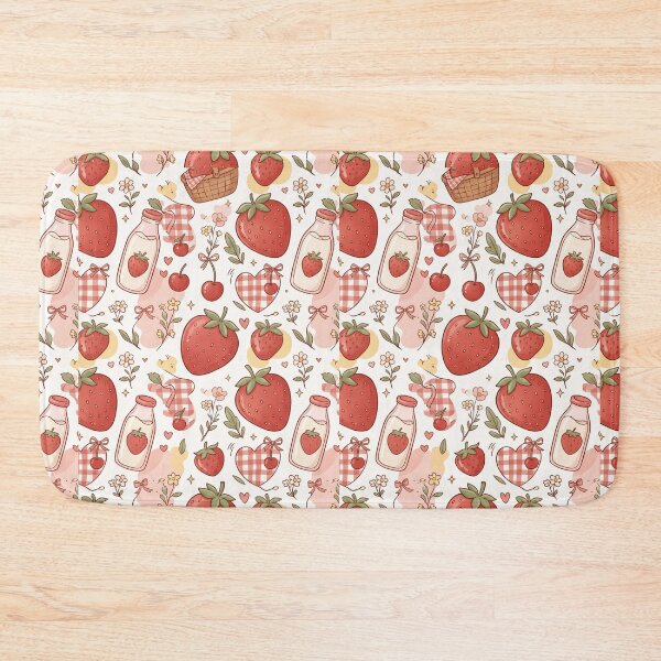 Item preview, Strawberry Milk Picnic | Cute Retro Seamless Pattern | Cozy Strawberry Aesthetic designed and sold by AP Digi Store.