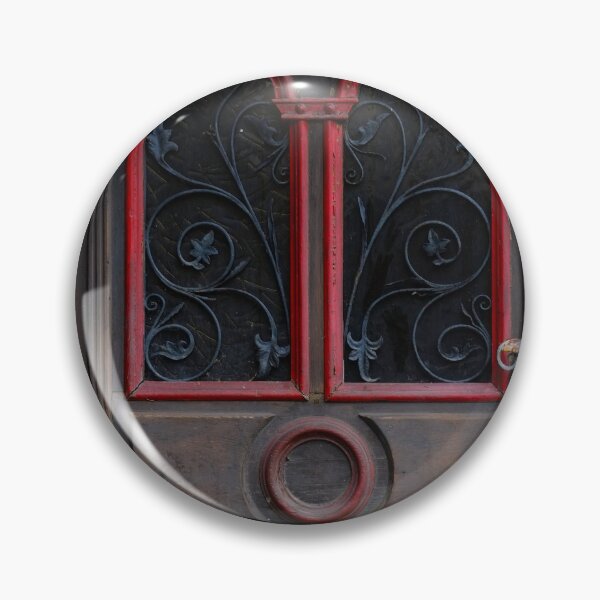Item preview, Antique wooden door with red accents and wrought iron colorful fine art photograph wall art designed and sold by Jéanpaul  Ferro.