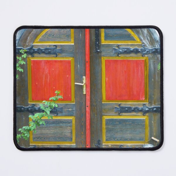 Item preview, Blue and orange antique Moorish doors fine art photograph wall art designed and sold by Jéanpaul Ferro.