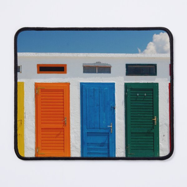 Item preview, Tropical beach colored pavilion island doors colorful fine art photograph wall art designed and sold by Jéanpaul Ferro.