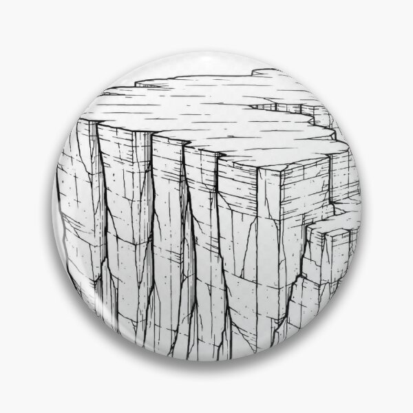 Item preview, Edge of the World (Jebel Fihrayn) | Riyadh Saudi Arabia | Black and White Vector designed and sold by DesertInkArt.