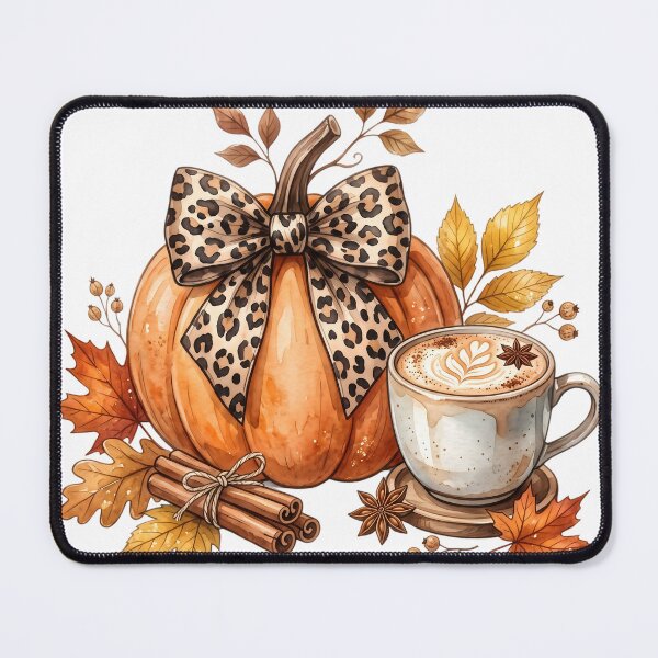 Item preview, Cozy Fall Pumpkin Coffee Watercolor designed and sold by favoprintaart.