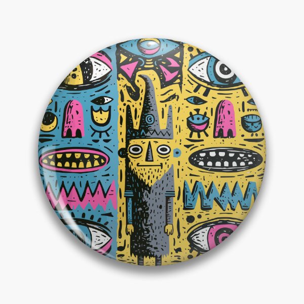 Item preview, Vibrant Tribal Masks Abstract Art Pattern designed and sold by Romgora.