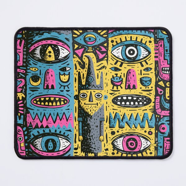 Item preview, Vibrant Tribal Masks Abstract Art Pattern designed and sold by Romgora.