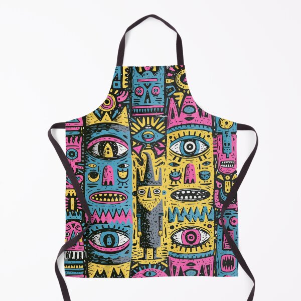 Item preview, Vibrant Tribal Masks Abstract Art Pattern designed and sold by Romgora.