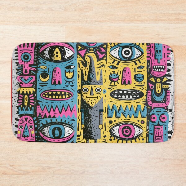 Item preview, Vibrant Tribal Masks Abstract Art Pattern designed and sold by Romgora.