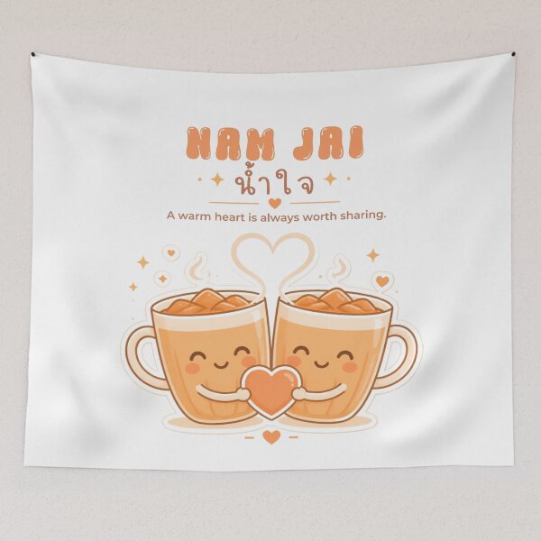 Item preview, Nam Jai | Share a Cup of Kindness – Thai Tea Illustration Thai Design | Soft Thailand™ designed and sold by CosmicQuietStudio.