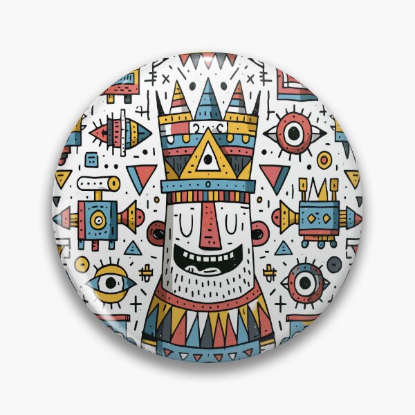 Item preview, Intricate Doodle King Abstract Folk Art Spirit designed and sold by Romgora.