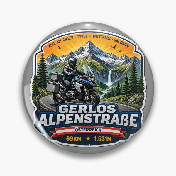 Item preview, Gerlos Alpine Road, Gerlos Alpenstraße Austria Motorcycle Sticker TShirt 04 designed and sold by OuterShellUK.