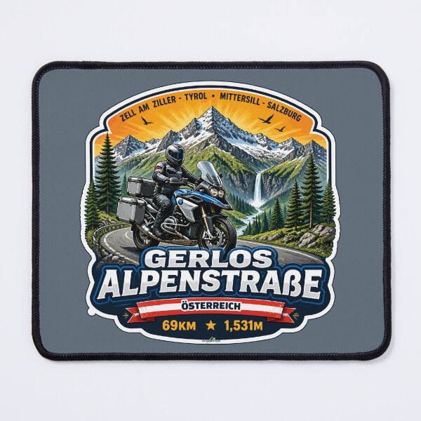 Item preview, Gerlos Alpine Road, Gerlos Alpenstraße Austria Motorcycle Sticker TShirt 04 designed and sold by OuterShellUK.