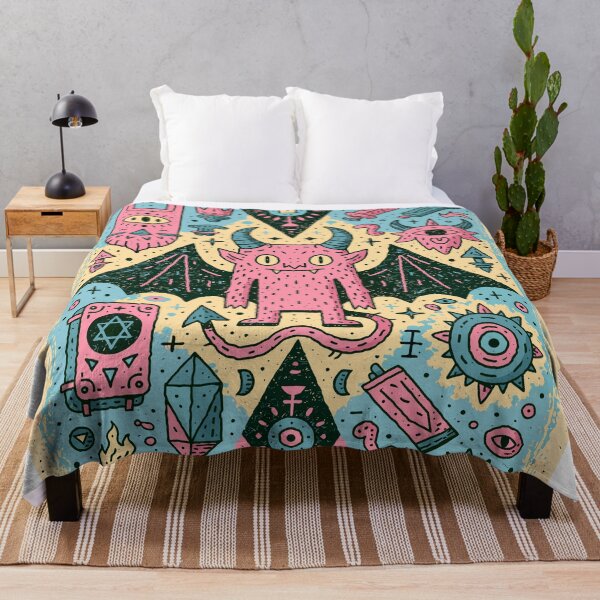 Item preview, Playful Pink Demon Mystic Symbols Design designed and sold by Romgora.