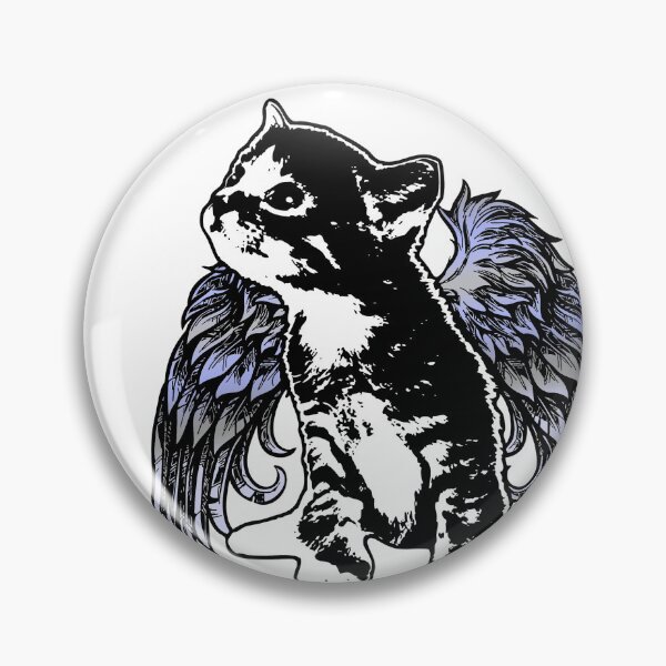Item preview, Angel Kitty - Black and White Kitten with Wings designed and sold by LittleMissTyne.